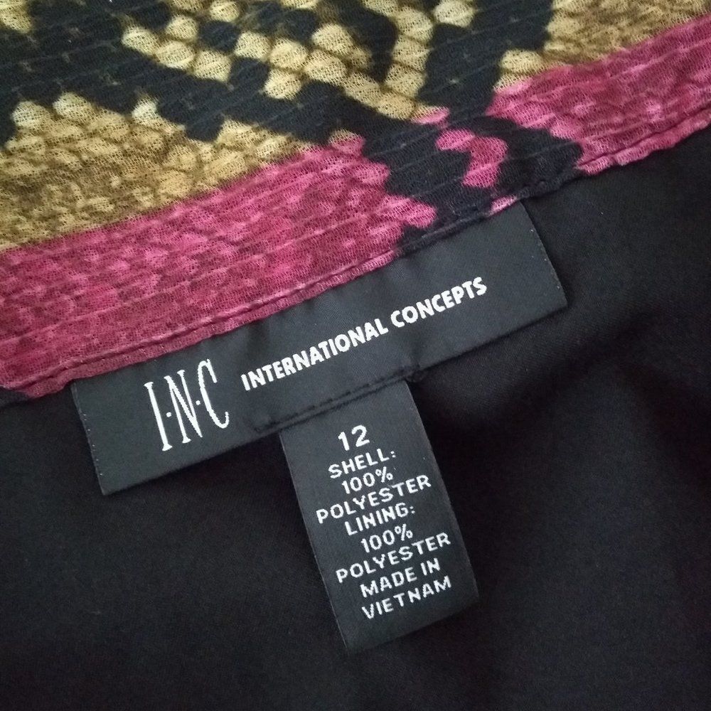 INC Rainbow Python Snake Print Multi Color Size12 - image 2